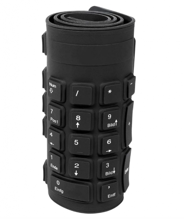 Tastatură flexibilă LogiLink ID0019A, rezistentă la apă, QWERTZ - aspect german, 109 taste, negru [4]