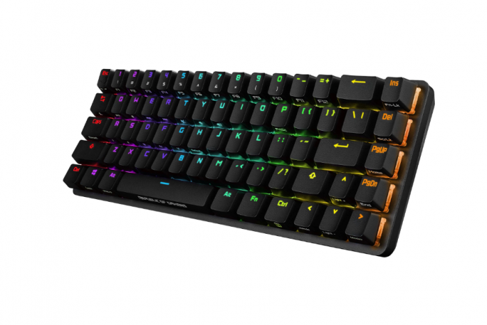 Tastatura gaming mecanica wireless ASUS ROG Falchion, format 65%, switch-uri Cherry MX Red, panou tactil interactiv, iluminare RGB Aura Sync, Negru [7]