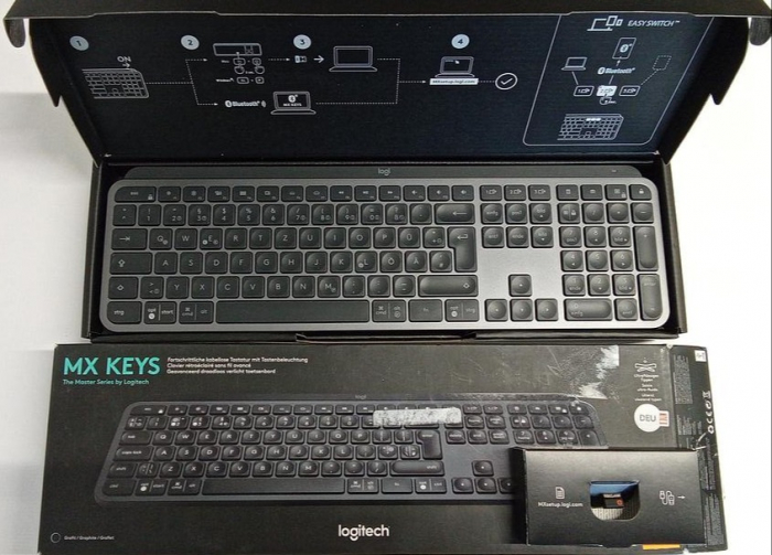Tastatura Wireless Logitech MX Keys, QWERTZ Layout German, negru grafit [2]