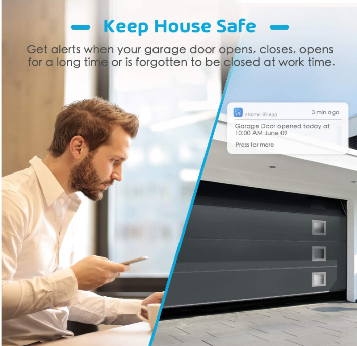 Telecomandă fără fir inteligentă pentru ușă de garaj , compatibilă cu Alexa, Asistent Google, control prin aplicatie [5]