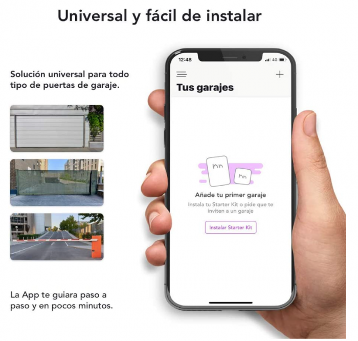 Telecomandă WiFi pentru garaj, Kit de pornire HOMYHUB, control vocal, maxim 2 uși/kit [2]