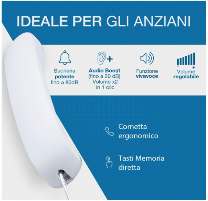 Telefon fix pentru seniori Alcatel TMAX 10, cu taste mari, alb [4]