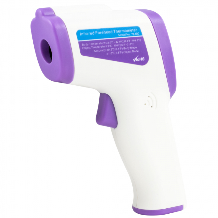 Termometru fara contact cu infrarosu Zass ZIT 01, Model YI-400, afisaj LCD, 2x AAA, alb/mov [1]