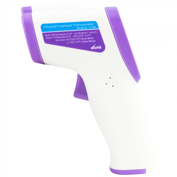 Termometru fara contact cu infrarosu Zass ZIT 01, Model YI-400, afisaj LCD, 2x AAA, alb/mov [2]