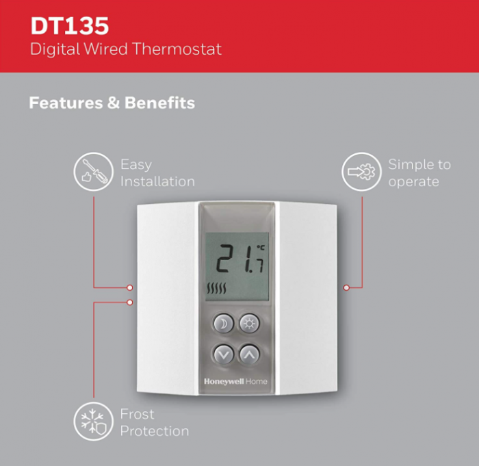 Termostat digital Honeywell Home T135C110AEU DT135 neprogramabil, alb [4]