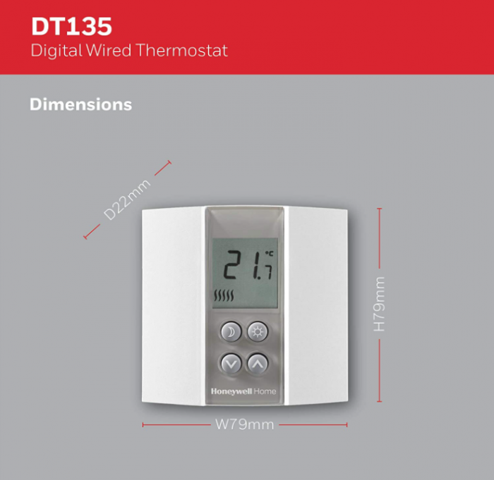 Termostat digital Honeywell Home T135C110AEU DT135 neprogramabil, alb [3]