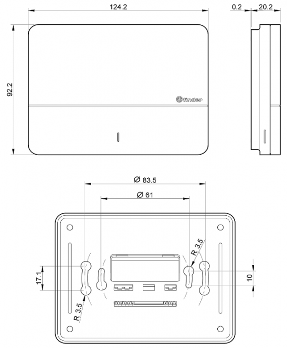 Termostat inteligent BLISS2, Finder, gestionabil prin aplicație, cu asistenți vocali, Tip 1CB190050007POA, Seria 1C Finder [6]