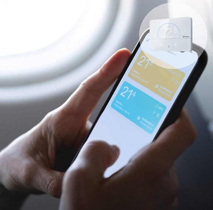 Termostat inteligent BLISS2, Finder, gestionabil prin aplicație, cu asistenți vocali, Tip 1CB190050007POA, Seria 1C Finder [3]