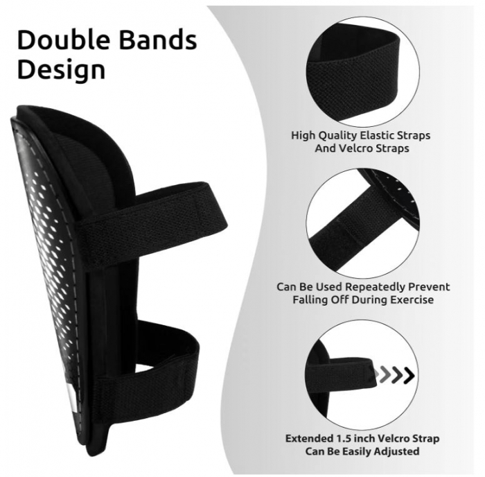 Tibiere Wonarby, Aparatori Fotbal pentru tineri, Negru, Marimea L(11.5 - 21.8 cm, 15- 18 ani) [5]