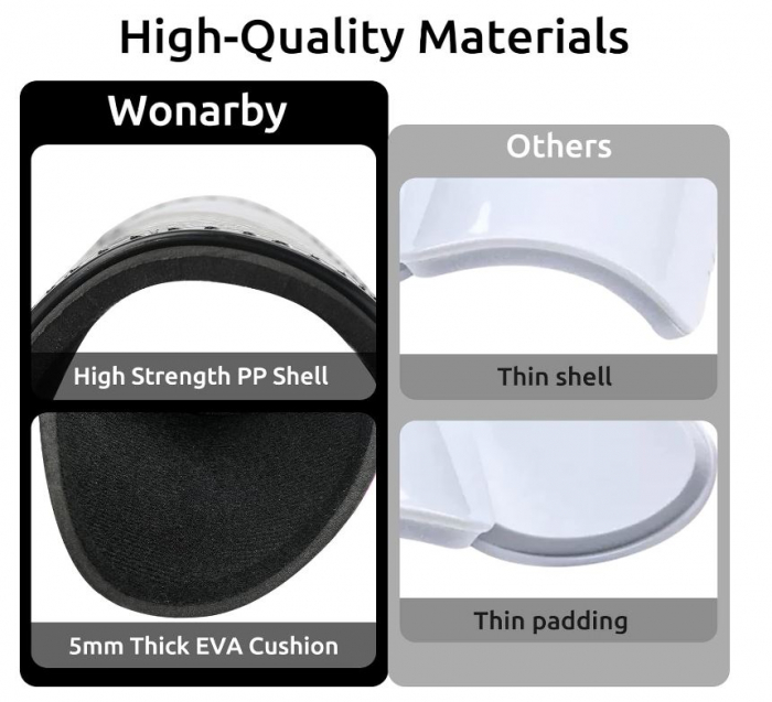 Tibiere Wonarby, Aparatori Fotbal pentru tineri, Negru, Marimea L(11.5 - 21.8 cm, 15- 18 ani) [4]