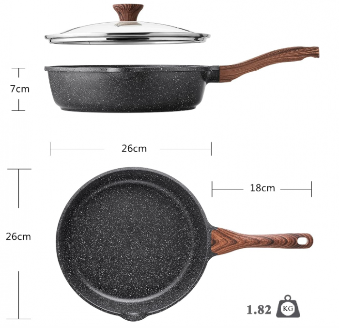 Tigaie antiaderentă SENSARTE, diametru 26 cm, volum 4 litri, cu capac, compatibilă cu inducție [8]