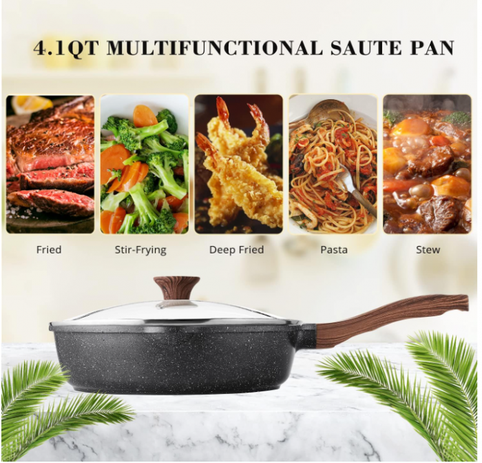 Tigaie antiaderentă SENSARTE, diametru 26 cm, volum 4 litri, cu capac, compatibilă cu inducție [9]