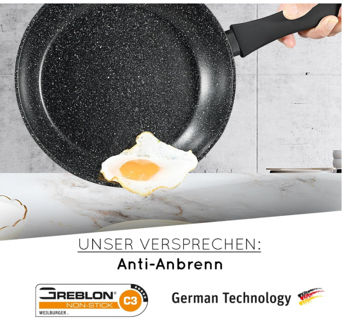 Tigaie DIVORY pentru plita cu inducție, 20 cm, cu acoperire antiaderentă, negru [7]