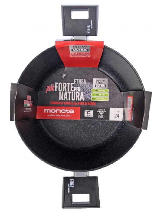 Tigaie Moneta Etnea cu 2 mânere, suprafață antiaderență si anti-zgârieturi, 20 cm, 2,6 litri [5]