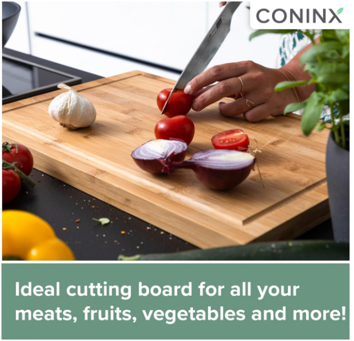 Tocator din lemn de bambus Coninx 45x30x2.5cm, fund de lemn [3]