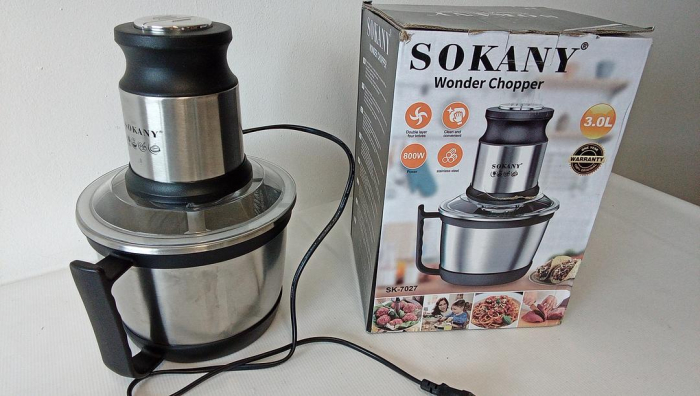 Tocator electric de bucatarie SOKANY SK-7027 800 W cu bol din otel inoxidabil de 3 L [2]