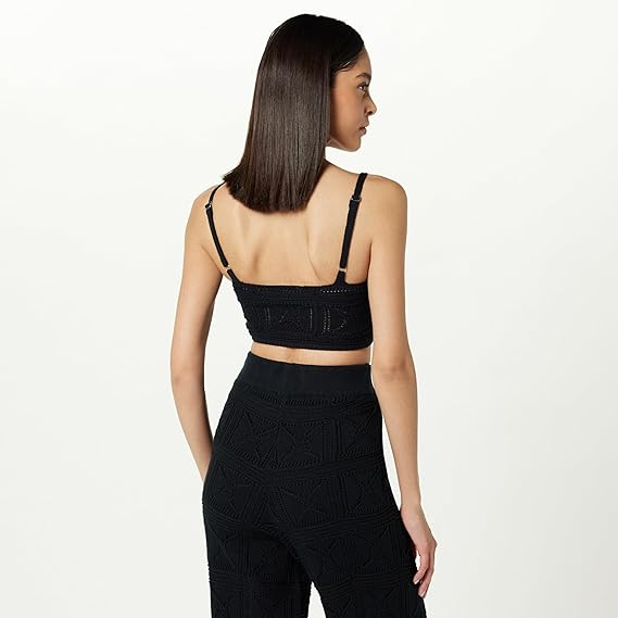 Top crop pentru femei The Drop Diza Crochet Bralette, negru, 3XL [2]