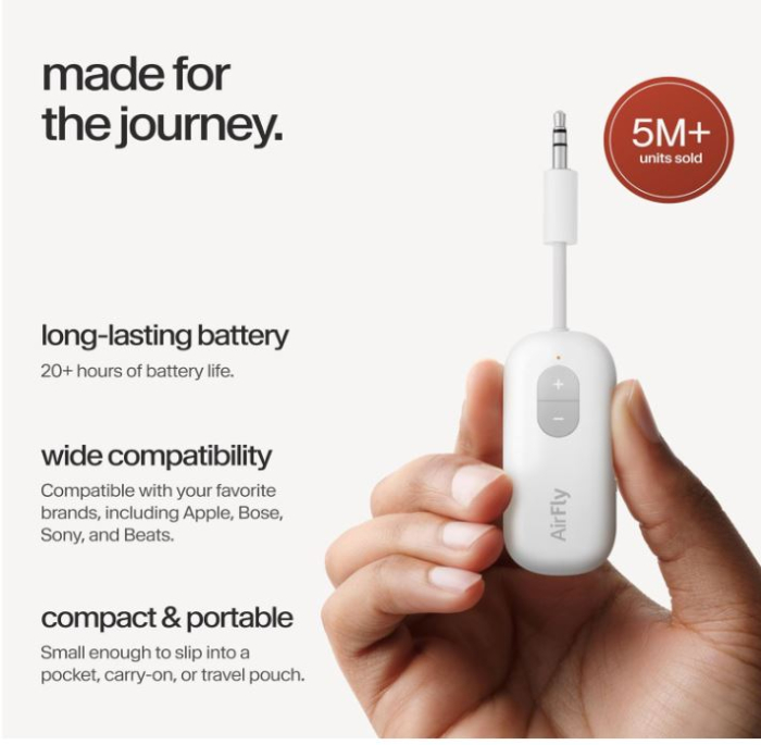Transmitator wireless AirFly TwelveSouth, Compatibil cu Apple Airpods, Alb [6]