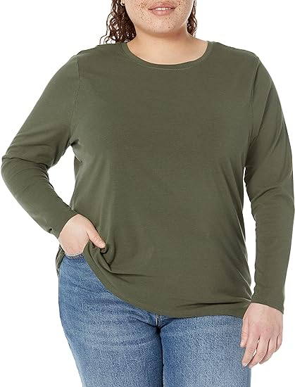 Tricou cu mânecă lungă Amazon Essentials pentru femei, Marimea XL [7]