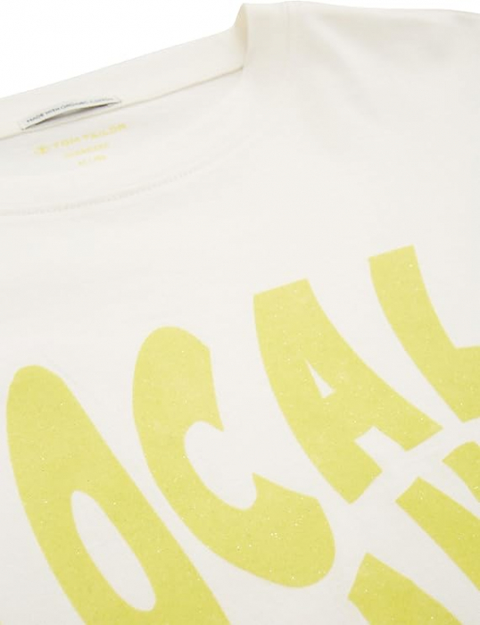 Tricou cu maneca lunga pentru fete TOM TAILOR, oversized, alb, M/152 (12 ani) [3]