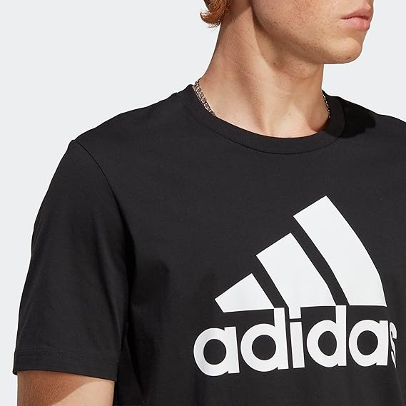 Tricou cu mânecă scurtă pentru bărbați Adidas Essentials Single Jersey Big Logo, negru, M [5]