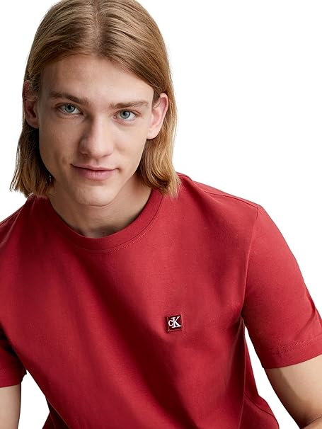 Tricou cu mânecă scurtă pentru bărbați Calvin Klein Jeans Ck Embro Badge, rosu, M [3]