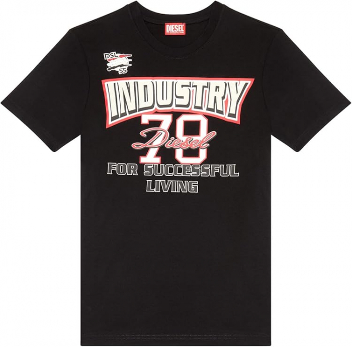 Tricou cu maneca scurta pentru barbati Diesel A11047, negru, XL [7]