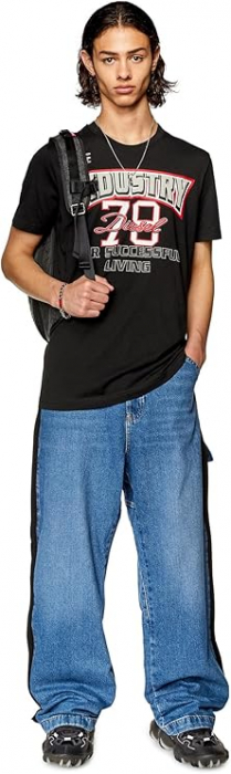 Tricou cu maneca scurta pentru barbati Diesel A11047, negru, XL [4]