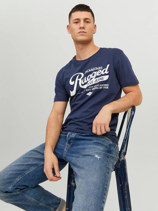 Tricou cu maneca scurta pentru barbati Jack & Jones, albastru, S [4]