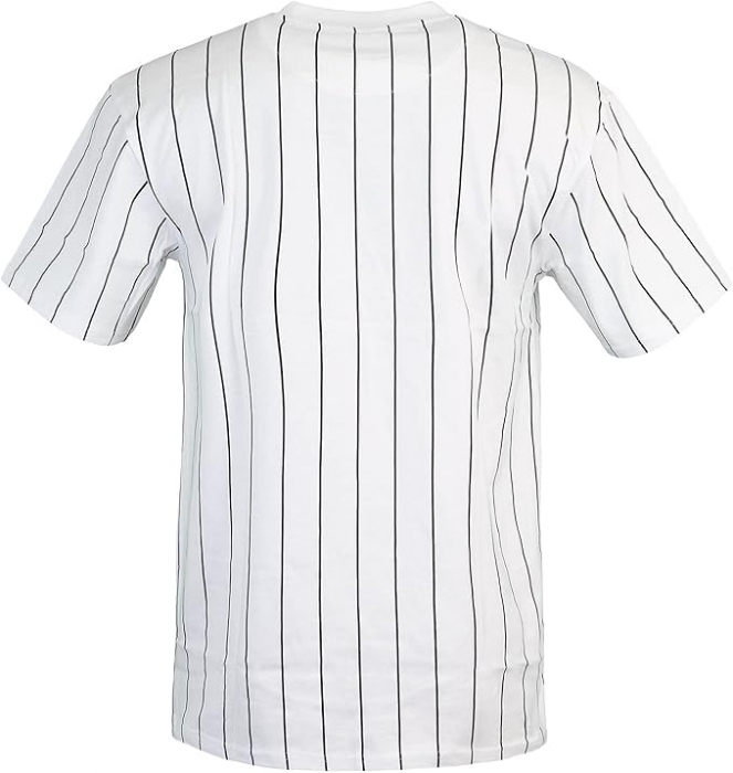 Tricou cu maneca scurta pentru barbati Karl Kani Small Signature Pinstripe, alb cu dungi negre, L [2]
