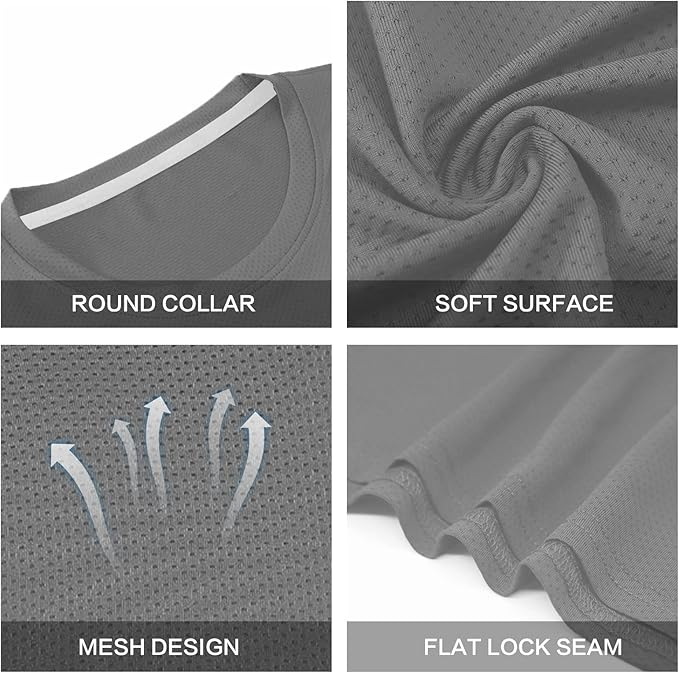 Tricou cu maneca scurta pentru barbati MEETWEE, gri, L [4]