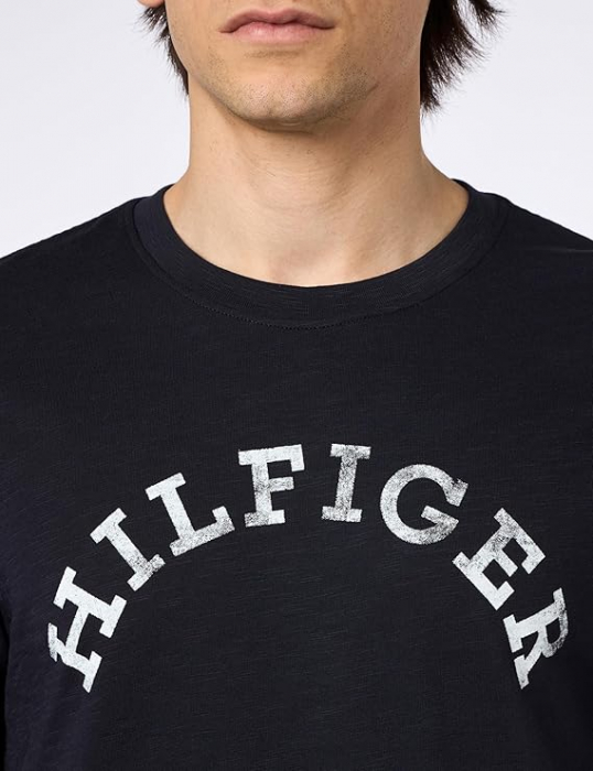 Tricou cu maneca scurta pentru barbati Tommy Hilfiger Arched Tee MW0MW34432, negru, 3XL [2]