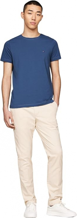 Tricou cu maneca scurta pentru barbati Tommy Hilfiger MW0MW10800, Slim Fit, albastru, L [4]