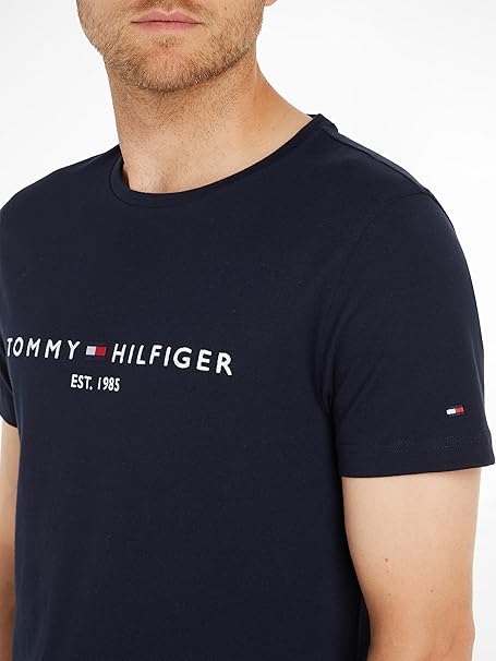 Tricou cu maneca scurta pentru barbati Tommy Hilfiger MW0MW11465, Slim Fit, bleumarin, M [3]
