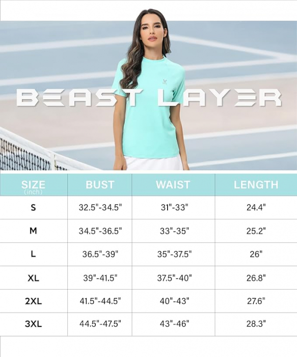 Tricou cu maneca scurta pentru femei Beast Layer, albastru deschis, M [7]