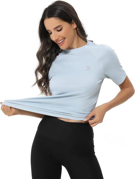 Tricou cu maneca scurta pentru femei Beast Layer, albastru deschis, M [5]