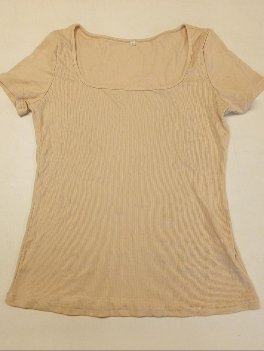 Tricou cu maneca scurta pentru femei, bej, L [1]