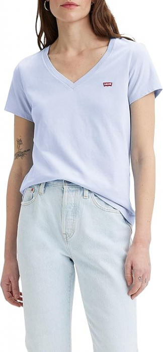 Tricou cu maneca scurta pentru femei Levi's, decolteu în V, albastru, S [2]