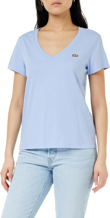 Tricou cu maneca scurta pentru femei Levi's, decolteu în V, albastru, S [1]
