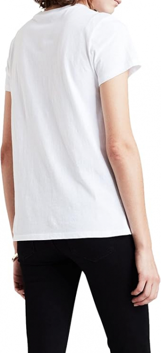 Tricou cu maneca scurta pentru femei Levi's The Perfect Tee, alb cu logo auriu, XS [6]