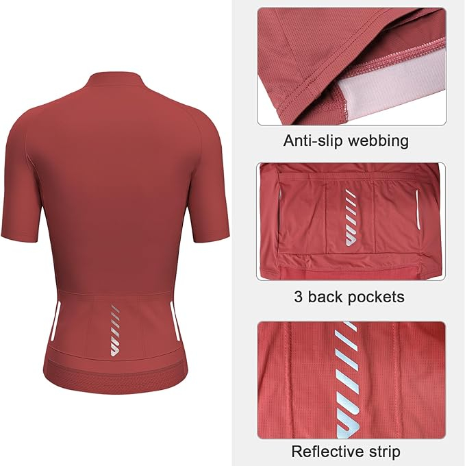 Tricou de ciclism pentru femei Lo.gas, cu mânecă scurtă, respirabil, 3 buzunare [2]