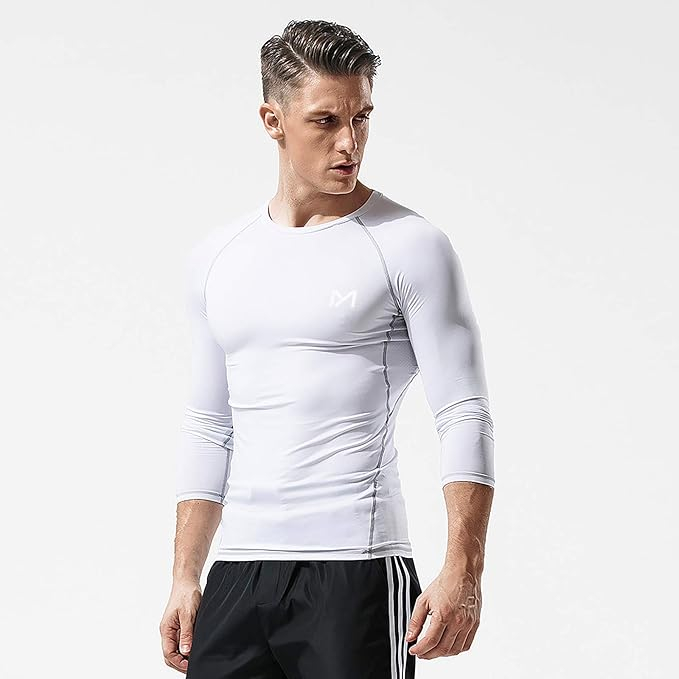 Tricou de compresie cu maneca lunga pentru barbati Meetwee, alb, S [11]