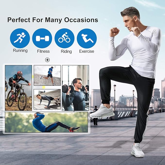 Tricou de compresie cu maneca lunga pentru barbati Meetwee, alb, S [12]