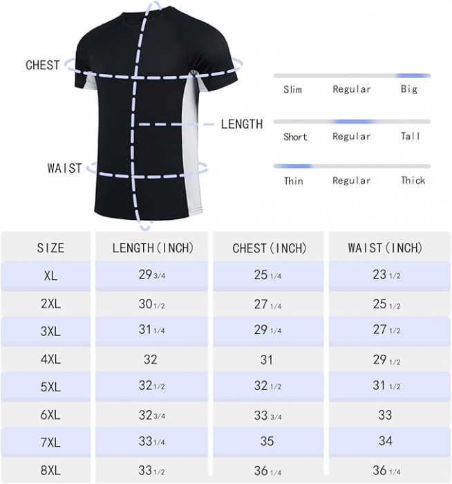 Tricou pentru inot cu maneca scurta LETAOTAO, protectie solara UPF 50+, albastru, 7XL [5]