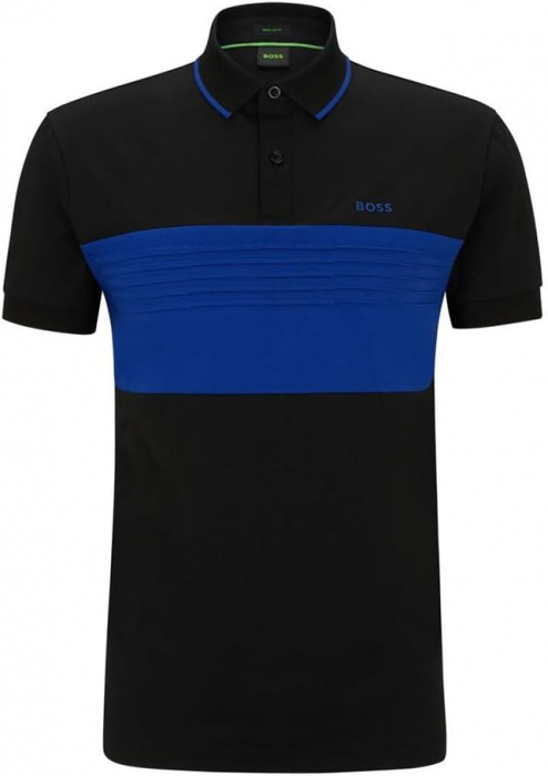 Tricou polo cu maneca scurta BOSS Pavel pentru barbati, negru, XS [3]