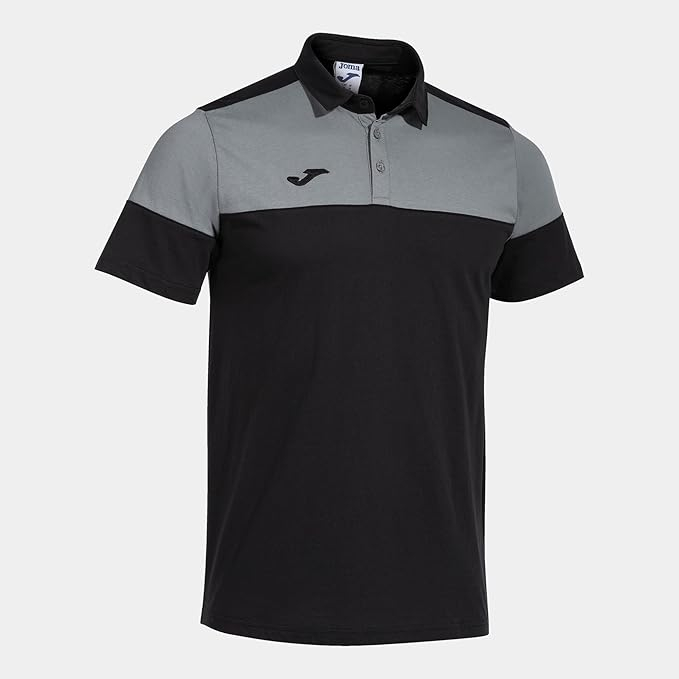 Tricou polo cu mânecă scurtă pentru bărbați Joma Crew V, negru/gri, M [1]