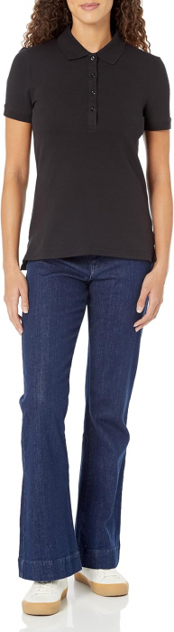 Tricou polo cu mânecă scurtă pentru femei Amazon Essentials, negru, XL [5]