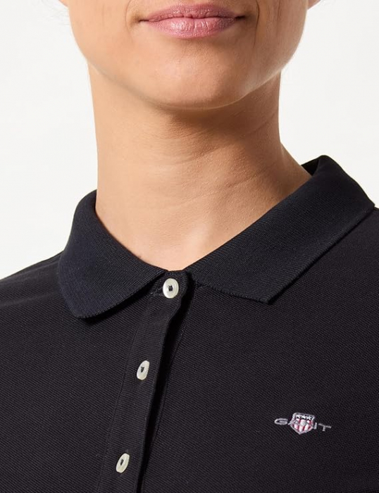 Tricou polo cu maneca scurta pentru femei GANT Slim Sheild, negru, L [2]