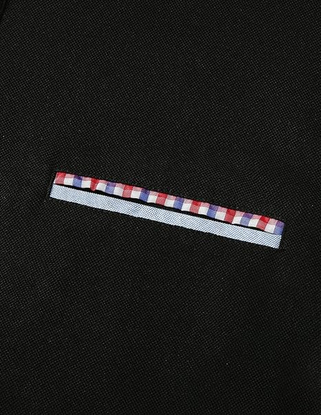 Tricou polo LIUPMWE pentru bărbați cu mânecă scurtă, cu model în carouri, Marimea M [7]