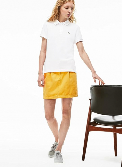 Tricou polo pentru femei Lacoste PF7839, cu mâneci scurte, alb, 40/L [4]